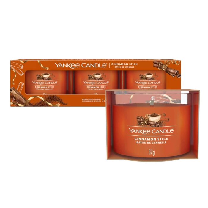 Yankee Candle - 3 Filled Votive Candles - Cinnamon Stick